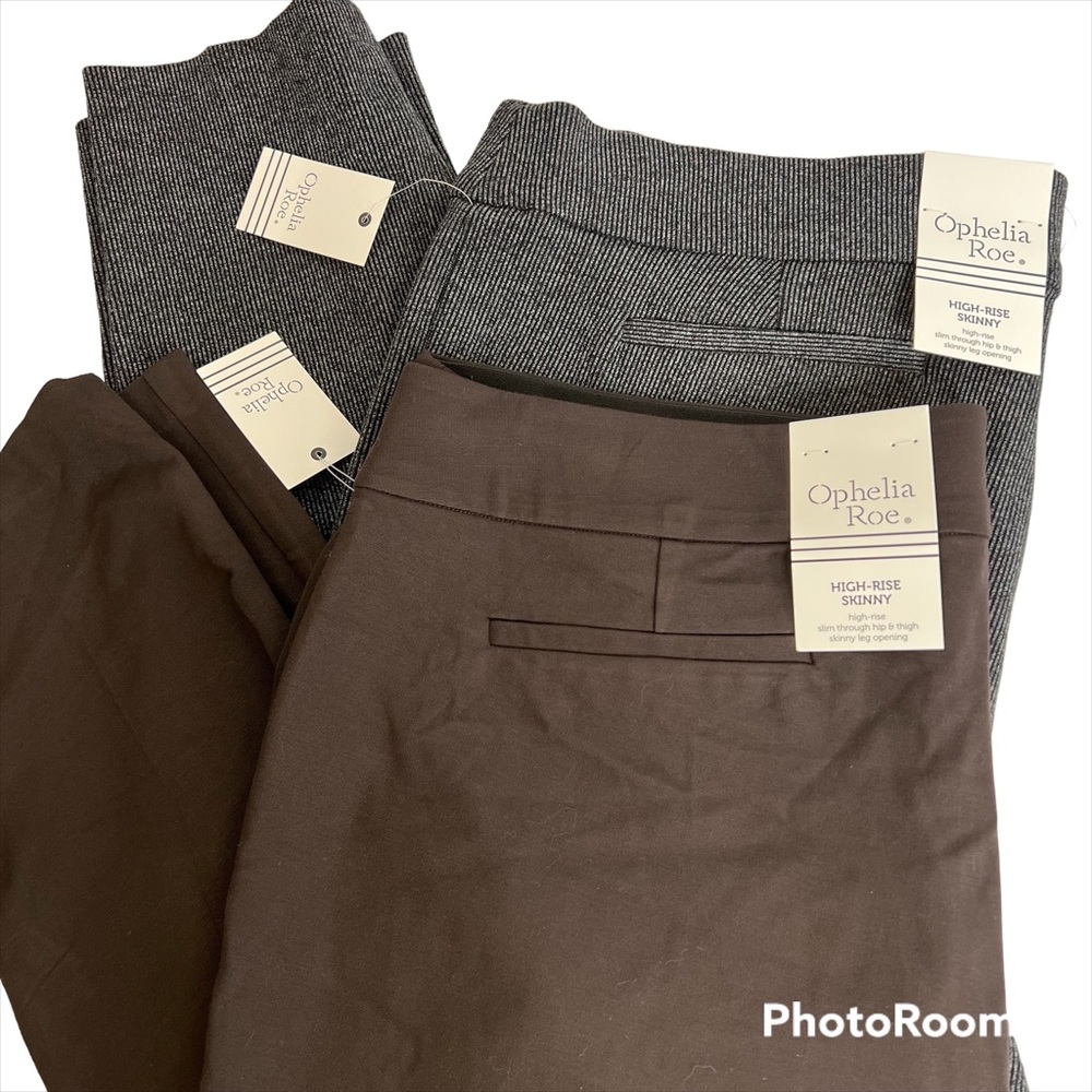 Ophelia Roe bundle lot of 2 pants pullon stretch high-rise skinny